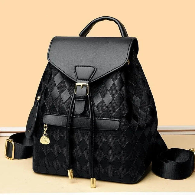 Schwarzer Damen Leder Rucksack – Weich & Multifunktional