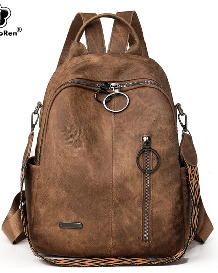 Moderner Damen Leder-Rucksack: Dein Begleiter für Alltag & Schule