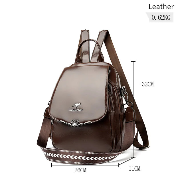 Vintage Leder Rucksack Damen – Geräumig & Vielseitig als Tote Bag
