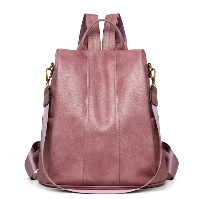 Anti-Diebstahl Leder Rucksack für Damen – Großes Fach, weich & lässig