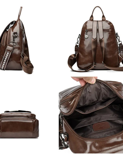 Vintage Lederrucksack Damen: Geräumig & Vielseitig als Schultertasche