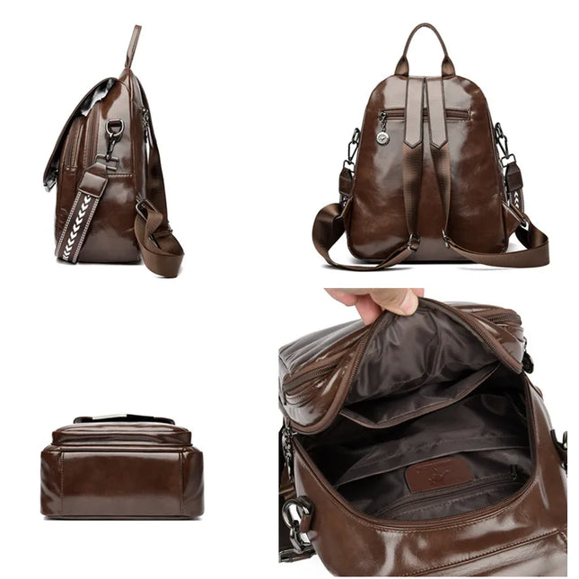 Vintage Lederrucksack Damen: Geräumig & Vielseitig als Schultertasche