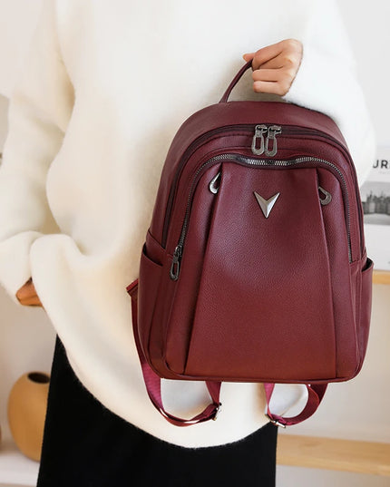 Vintage Lederrucksack Damen – Großes Hauptfach für Alltag & Reise