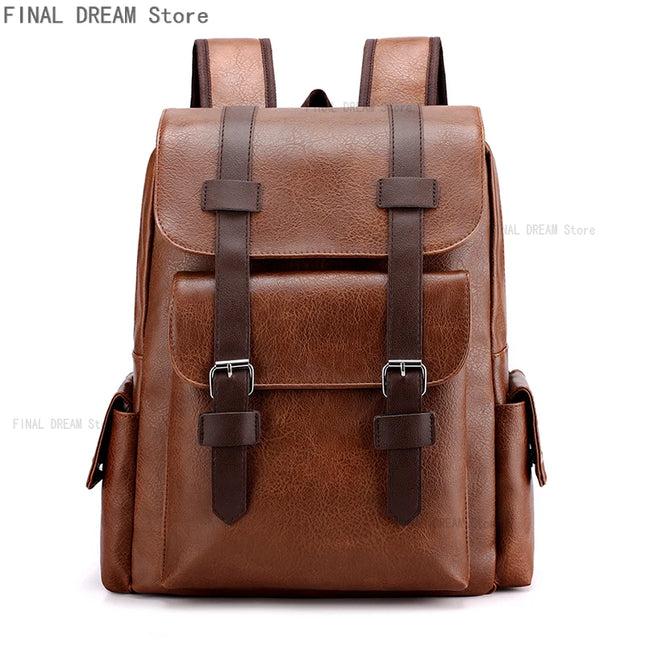Vintage Lederrucksack für Reisen – Geräumig & mit Schnallen