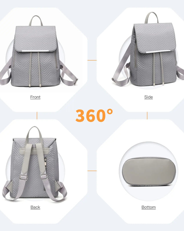 Miss Lulu Damen Lederrucksack – Eleganter Rolltop für Stadt & Schule