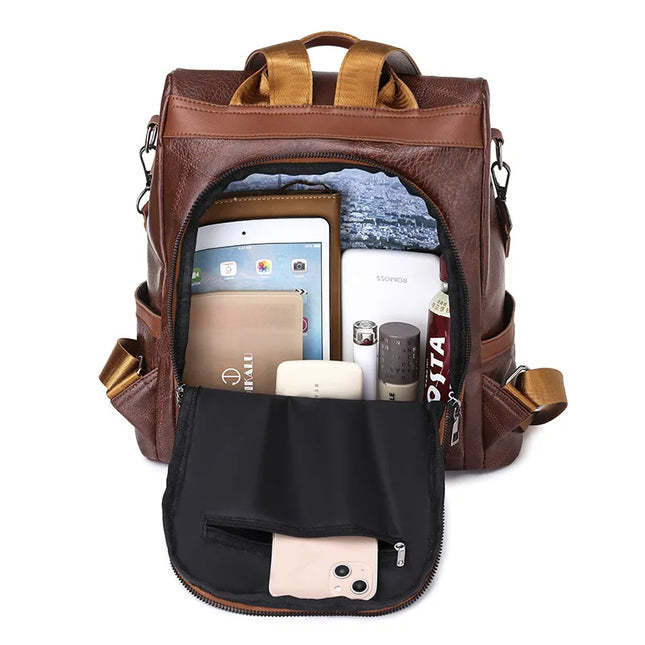 Vintage Lederrucksack für Damen & Teenager – Schule & Reise