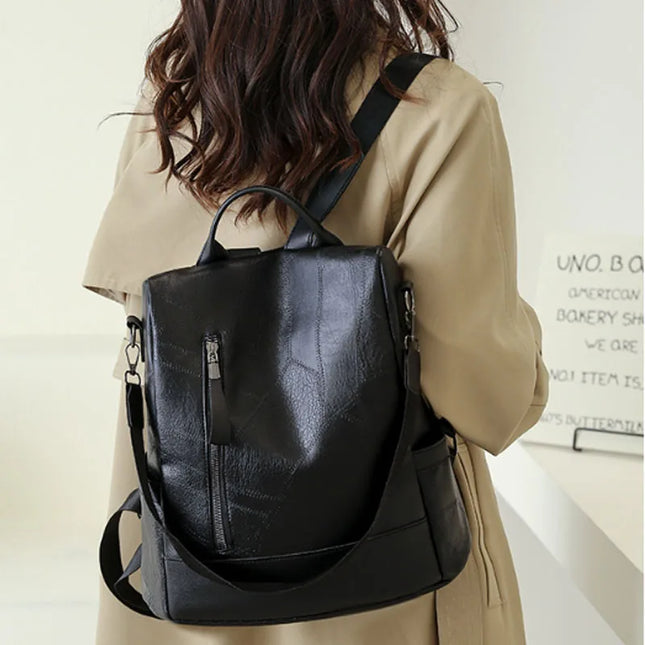 Vintage Lederrucksack für Damen & Teenager – Schule & Reise
