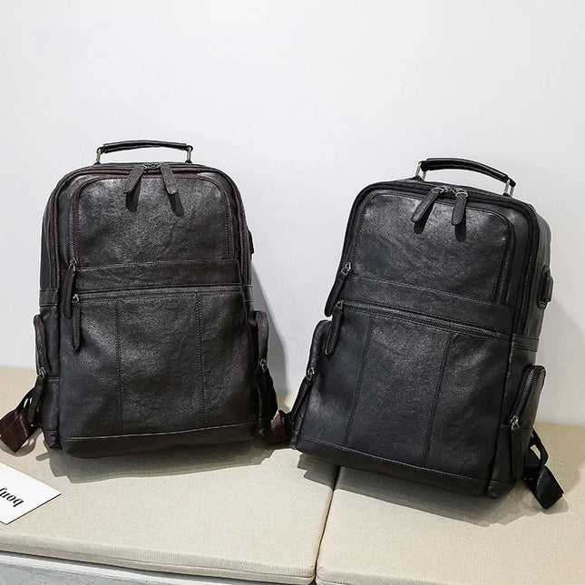 Herren Lederrucksack Schwarz – Vielseitig für Reise & Alltag