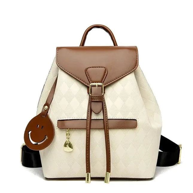 Schwarzer PU-Leder Rucksack für Damen – Casual & Multifunktional