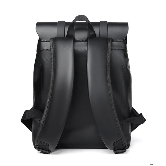 Schwarzer Lederrucksack für Herren | Alltag & 14-Zoll-Laptop