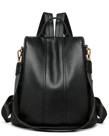 Großer Leder Rucksack für Damen mit Diebstahlschutz – Ideal für Reise & Alltag