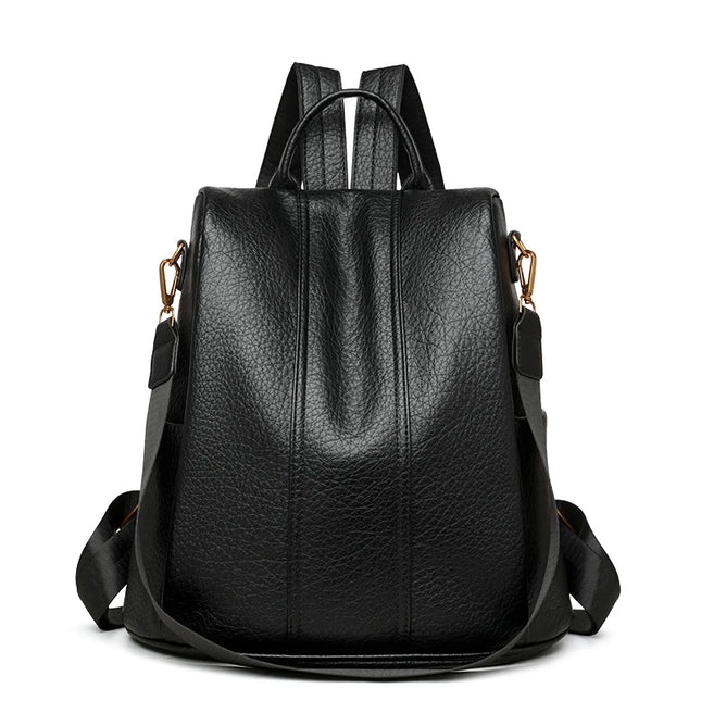 Großer Leder Rucksack für Damen mit Diebstahlschutz – Ideal für Reise & Alltag