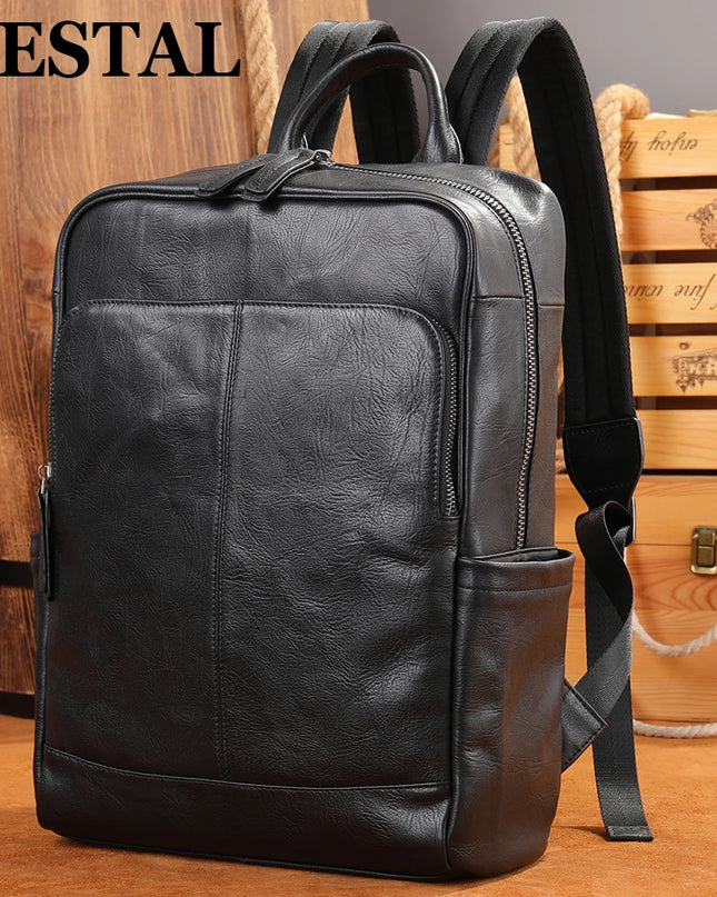 WESTAL Leder Rucksack für Herren – Laptopfach 14 Zoll Business