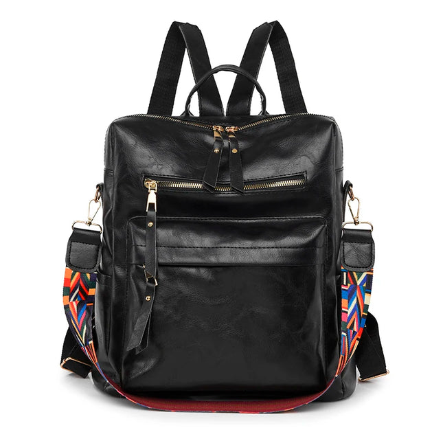 Eleganter Leder Rucksack für Damen – Schultertasche & Schultasche
