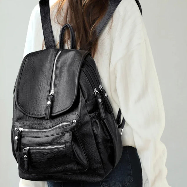 Vintage Lederrucksack Damen – Schultertasche & Reisebegleiter