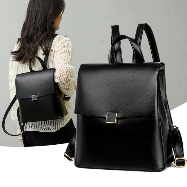 Eleganter Leder Rucksack für Damen – Groß, stilvoll & praktisch