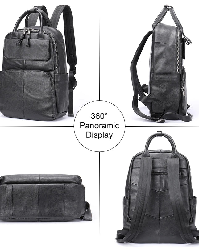 Herren Leder Rucksack für Uni, Business & Reisen – Laptopfach