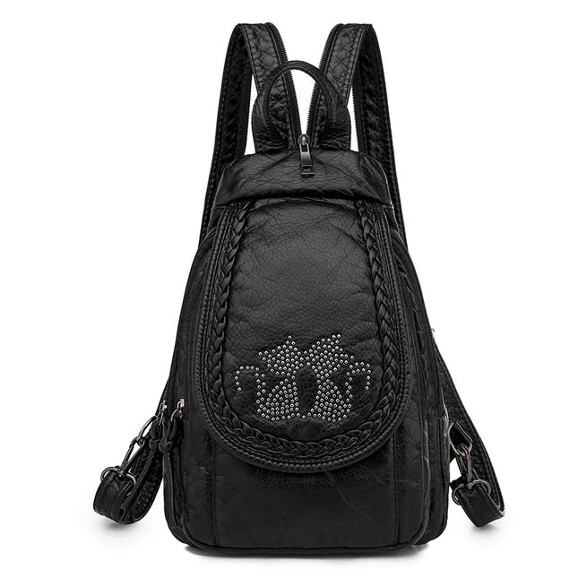 Damen Lederrucksack: Weich, klein & bestickt für unterwegs