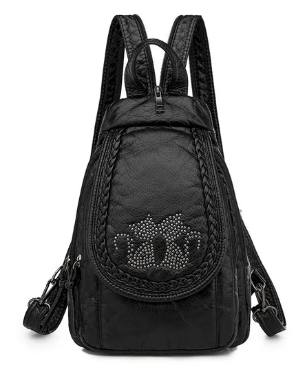 Kleiner Lederrucksack für Damen – Weich & mit Stickerei