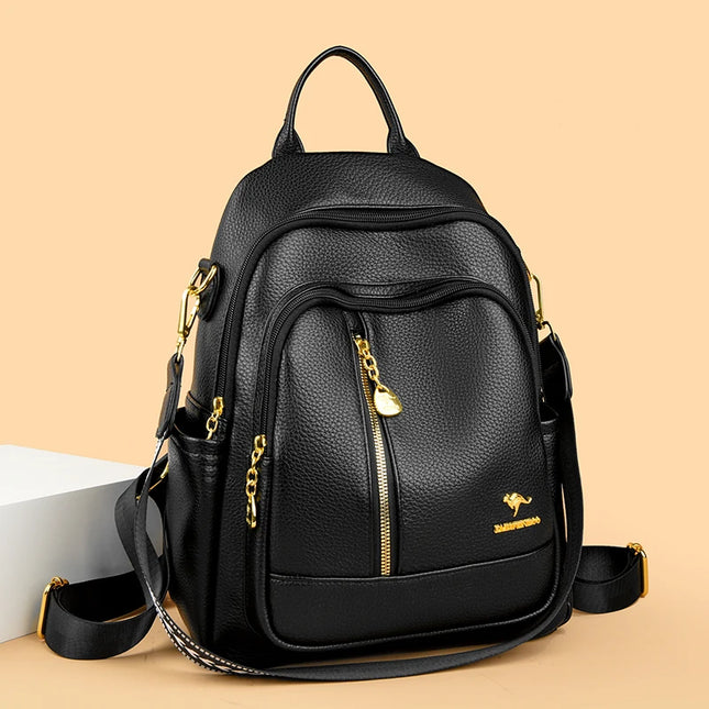 Vintage Leder Rucksack für Damen – Groß & Praktisch für Schule & Reise