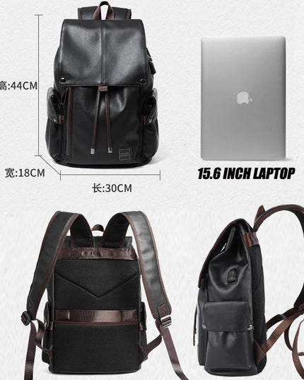 Leder Rucksack Herren Vintage – Wasserdichter Daypack 15.6" Laptop