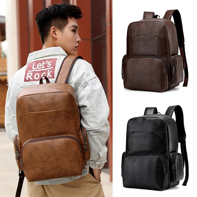 Business Rucksack in Leder-Optik für Herren – Büro, Laptop & Reisen