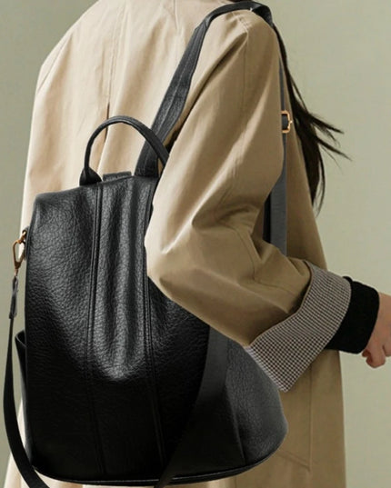 Großer Leder Rucksack für Damen mit Diebstahlschutz – Ideal für Reise & Alltag