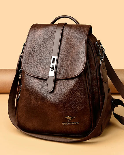 Lederrucksack Damen 2-in-1: Rucksack & Umhängetasche für Reisen