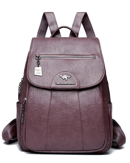 Damen Leder Rucksack Vintage – Weiche Schultertasche für Alltag & Reise