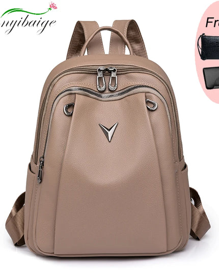 Großer Leder Rucksack für Damen – Vintage Stil für Uni & Reise