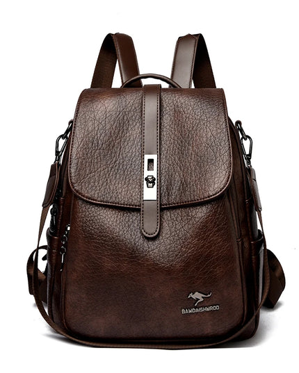 2-in-1 Rucksack in Leder-Optik für Damen – Umhängetasche & Daypack