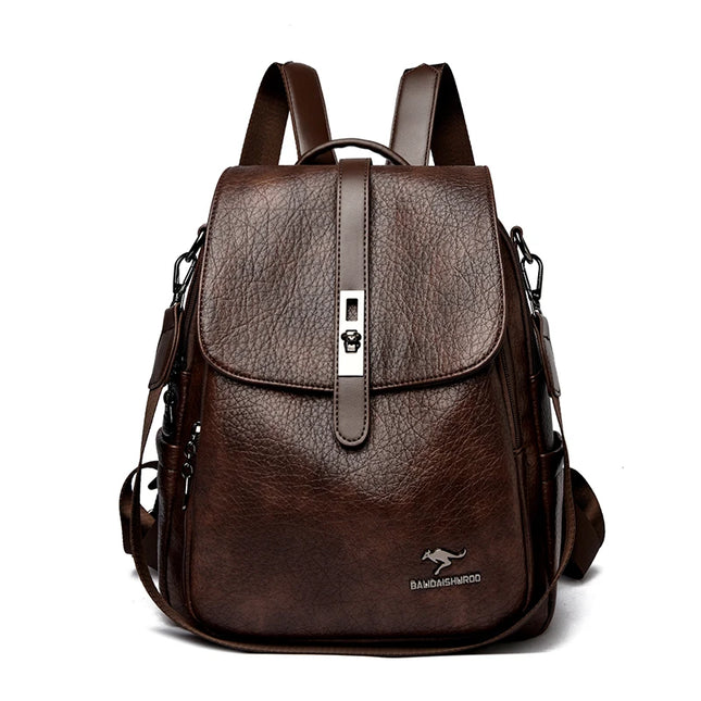 2-in-1 Rucksack in Leder-Optik für Damen – Umhängetasche & Daypack