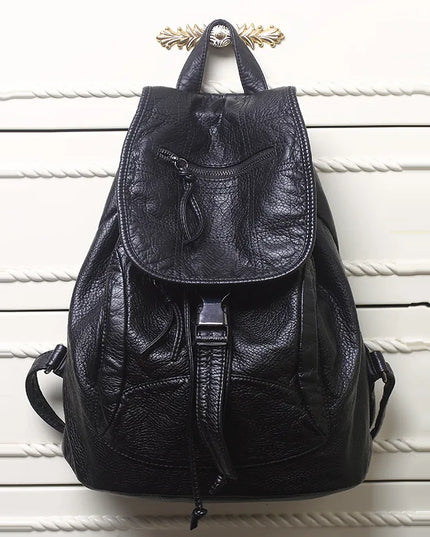 Schwarzer Lederrucksack für Damen – Dein Begleiter für Alltag