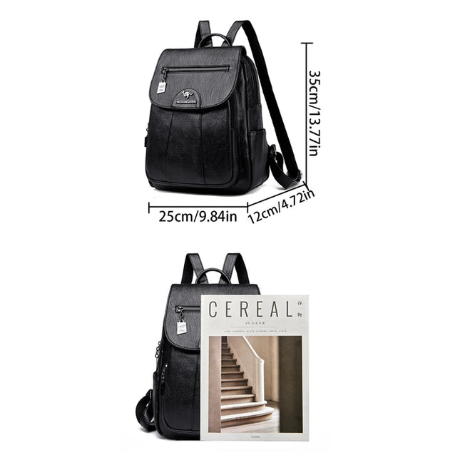 Vintage Leder Rucksack für Damen – Weich & Vielseitig für Alltag & Reise