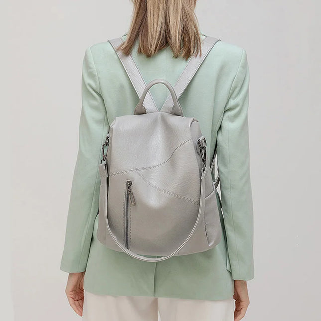 Damen Leder Rucksack 2025: Patchwork & Diebstahlschutz für Campus & Reise