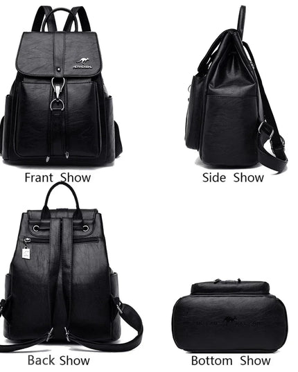 Weicher Leder Rucksack für Damen – Casual & praktisch für Alltag & Schule