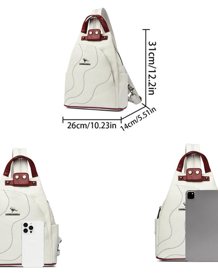Eleganter Damen Leder Rucksack – Ideal für Alltag, Uni & Reisen