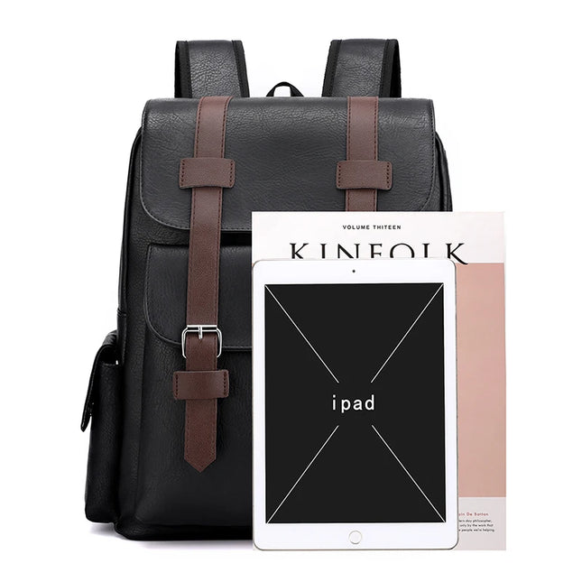 Robuster Lederrucksack für Herren & Teenager – Laptop-Fach