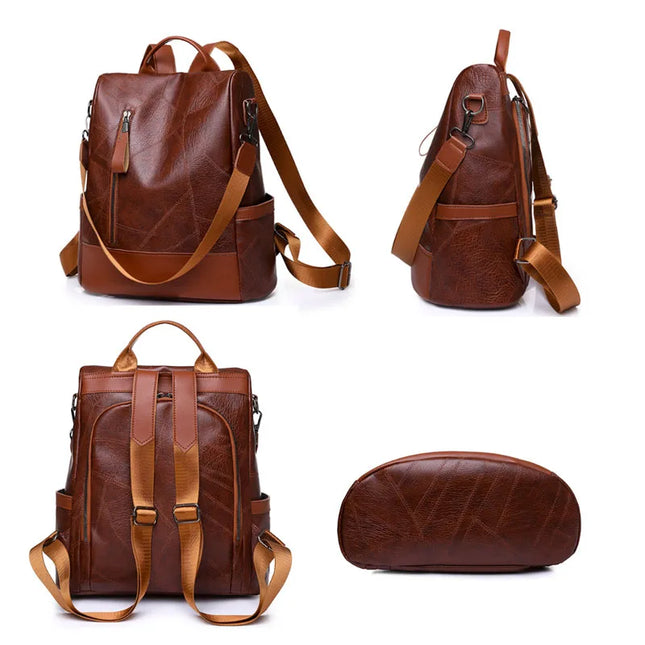 Vintage Lederrucksack für Damen & Teenager – Schule & Reise