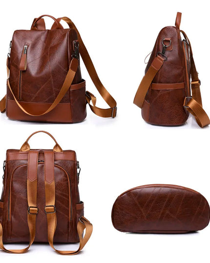 Vintage Lederrucksack für Damen – Ideal für Uni & Reise
