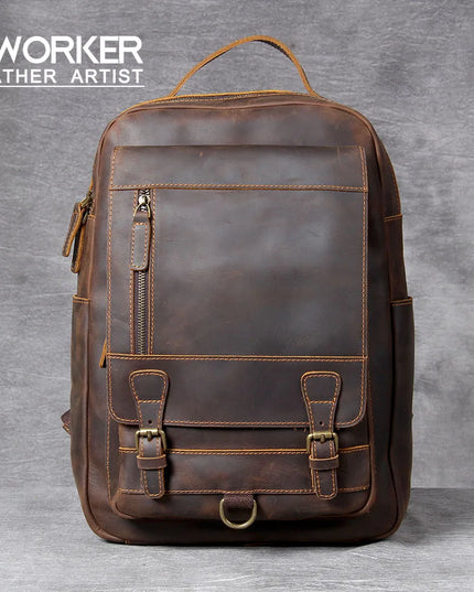 S.WORKER Vintage Lederrucksack – Laptop & Reise Begleiter
