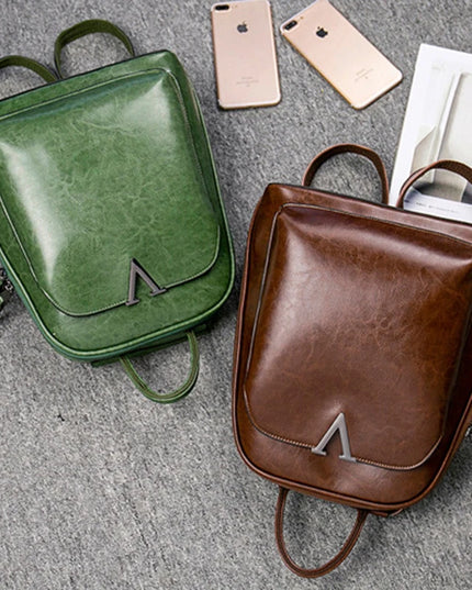 Damen Lederrucksack & Umhängetasche aus echtem Öl-Wachs-Leder