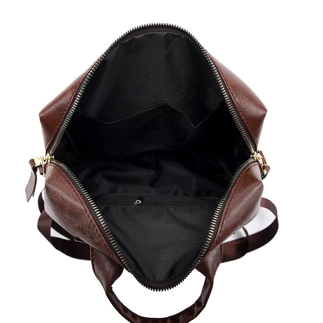 Eleganter Damen Leder Rucksack – Vielseitig für Schule & Freizeit