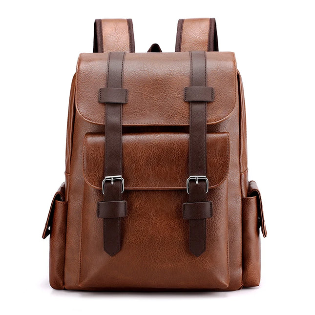 Leder Rucksack für Herren | Großer Laptop-Rucksack Schwarz/Braun