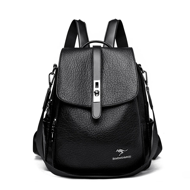 Vielseitiger Lederrucksack Damen: Rucksack & Schultertasche 2-in-1
