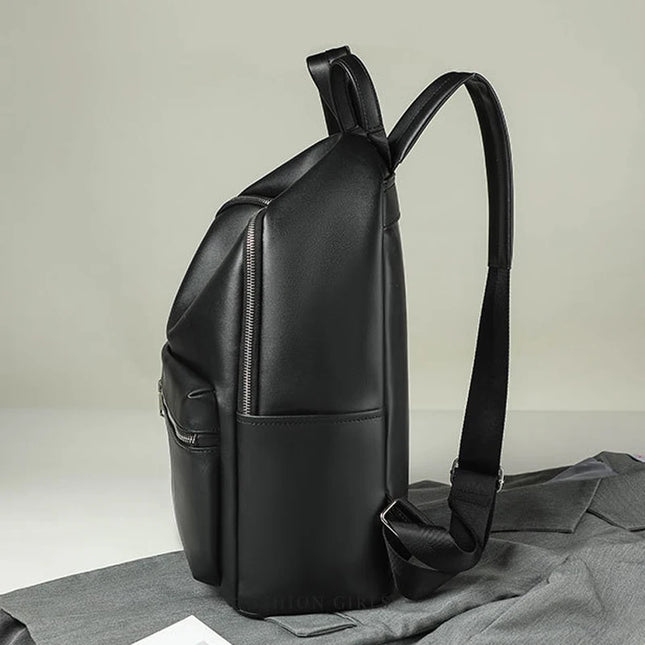 Damen Lederrucksack Schwarz – Geräumig & Vielseitig für Uni & Reise