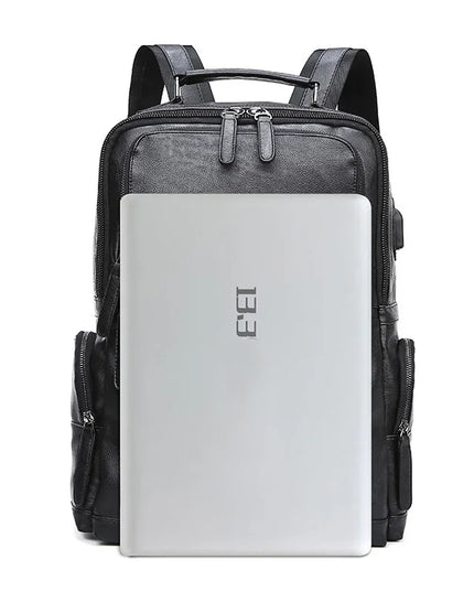 Robuster Herren Leder Rucksack Schwarz – Ideal für Reise & Alltag