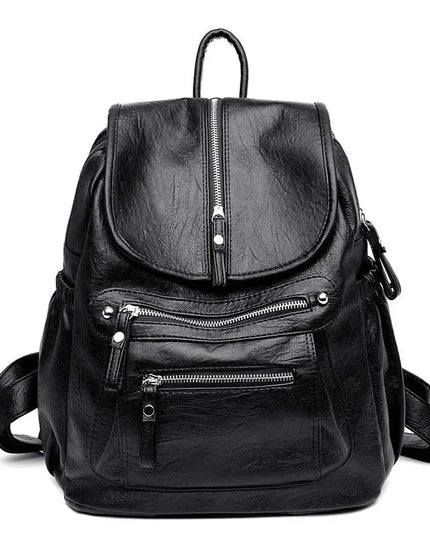 Vintage Leder Rucksack Damen – Schultertasche für Alltag & Reise