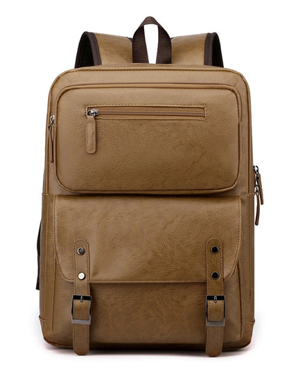 Lederrucksack Herren: Laptop, Uni & Schule – Schwarz/Braun