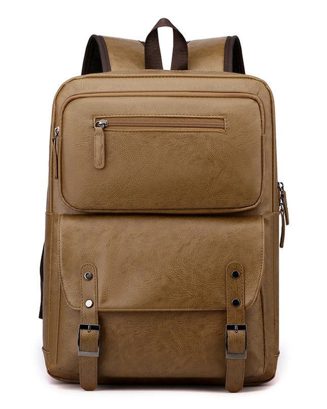 Lederrucksack Herren: Laptop, Uni & Schule – Schwarz/Braun
